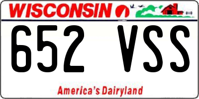 WI license plate 652VSS