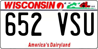 WI license plate 652VSU