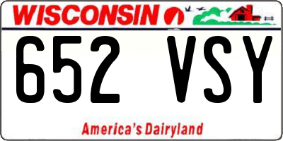 WI license plate 652VSY