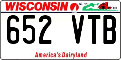 WI license plate 652VTB