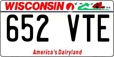 WI license plate 652VTE