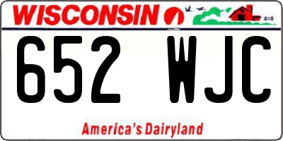WI license plate 652WJC