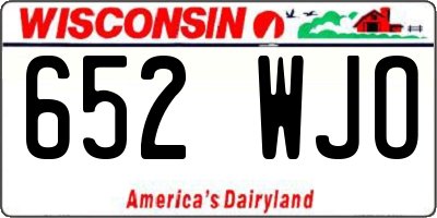 WI license plate 652WJO