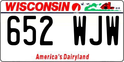 WI license plate 652WJW