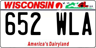 WI license plate 652WLA
