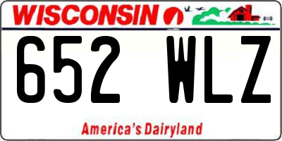 WI license plate 652WLZ
