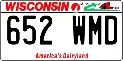 WI license plate 652WMD