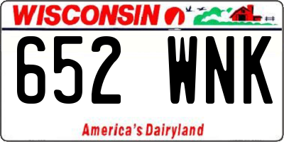 WI license plate 652WNK