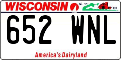 WI license plate 652WNL