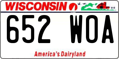 WI license plate 652WOA