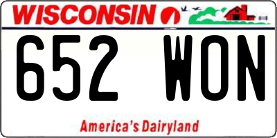WI license plate 652WON