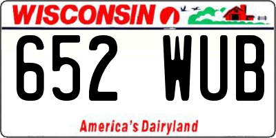 WI license plate 652WUB
