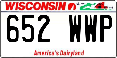 WI license plate 652WWP
