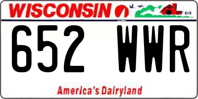 WI license plate 652WWR