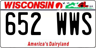 WI license plate 652WWS