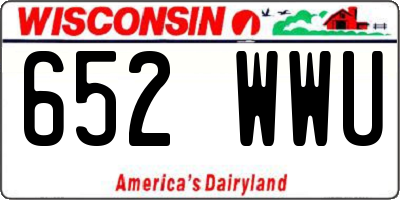 WI license plate 652WWU
