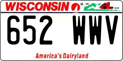 WI license plate 652WWV