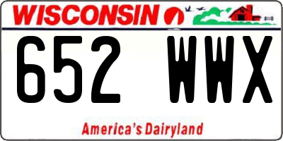 WI license plate 652WWX
