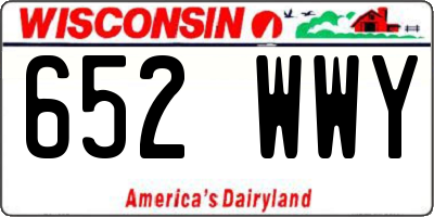 WI license plate 652WWY