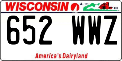 WI license plate 652WWZ