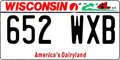 WI license plate 652WXB