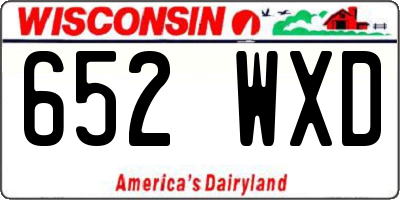 WI license plate 652WXD