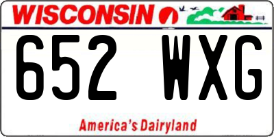 WI license plate 652WXG