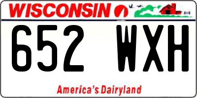 WI license plate 652WXH