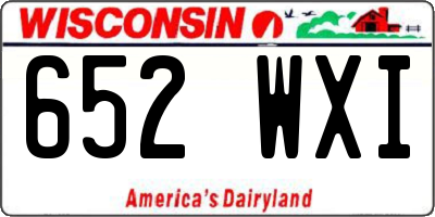WI license plate 652WXI