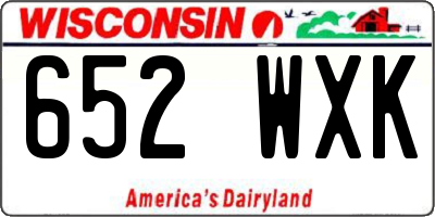 WI license plate 652WXK