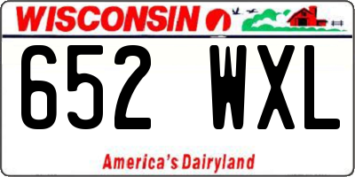 WI license plate 652WXL