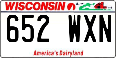 WI license plate 652WXN