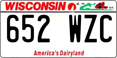 WI license plate 652WZC