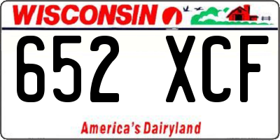 WI license plate 652XCF