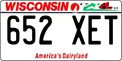 WI license plate 652XET