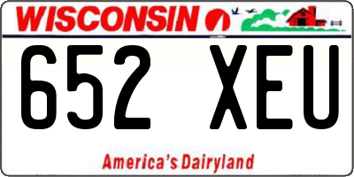 WI license plate 652XEU
