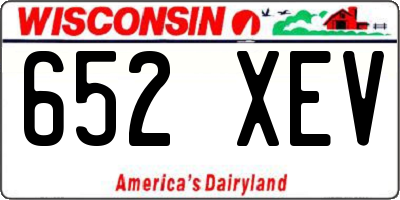 WI license plate 652XEV