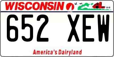 WI license plate 652XEW