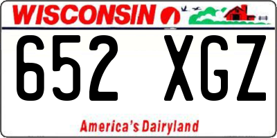 WI license plate 652XGZ