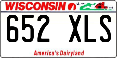 WI license plate 652XLS