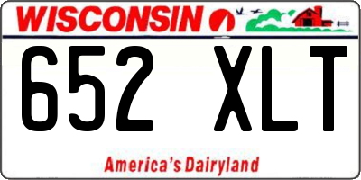 WI license plate 652XLT