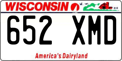 WI license plate 652XMD