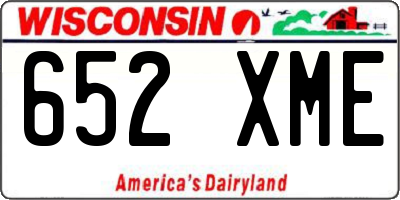 WI license plate 652XME