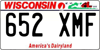 WI license plate 652XMF