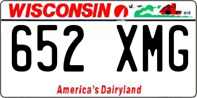 WI license plate 652XMG
