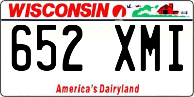 WI license plate 652XMI
