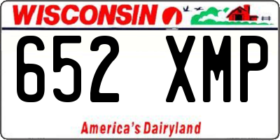 WI license plate 652XMP