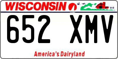 WI license plate 652XMV