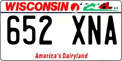 WI license plate 652XNA