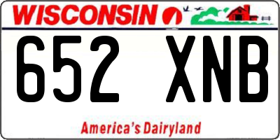 WI license plate 652XNB